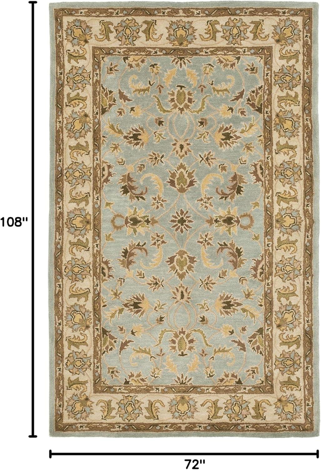 image:imageSAFAVIEH Heritage Collection Area Rug 5 x 8 Light Blue amp Beige Handmade Traditional Oriental Wool Ideal for High Traffic Areas in Living Room Bedroom HG913ALight BlueBeige
