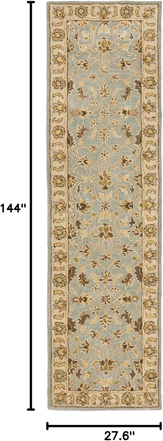 image:imageSAFAVIEH Heritage Collection Area Rug 5 x 8 Light Blue amp Beige Handmade Traditional Oriental Wool Ideal for High Traffic Areas in Living Room Bedroom HG913ALight BlueBeige