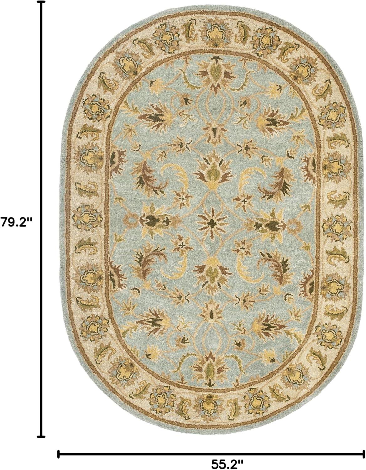 image:imageSAFAVIEH Heritage Collection Area Rug 5 x 8 Light Blue amp Beige Handmade Traditional Oriental Wool Ideal for High Traffic Areas in Living Room Bedroom HG913ALight BlueBeige