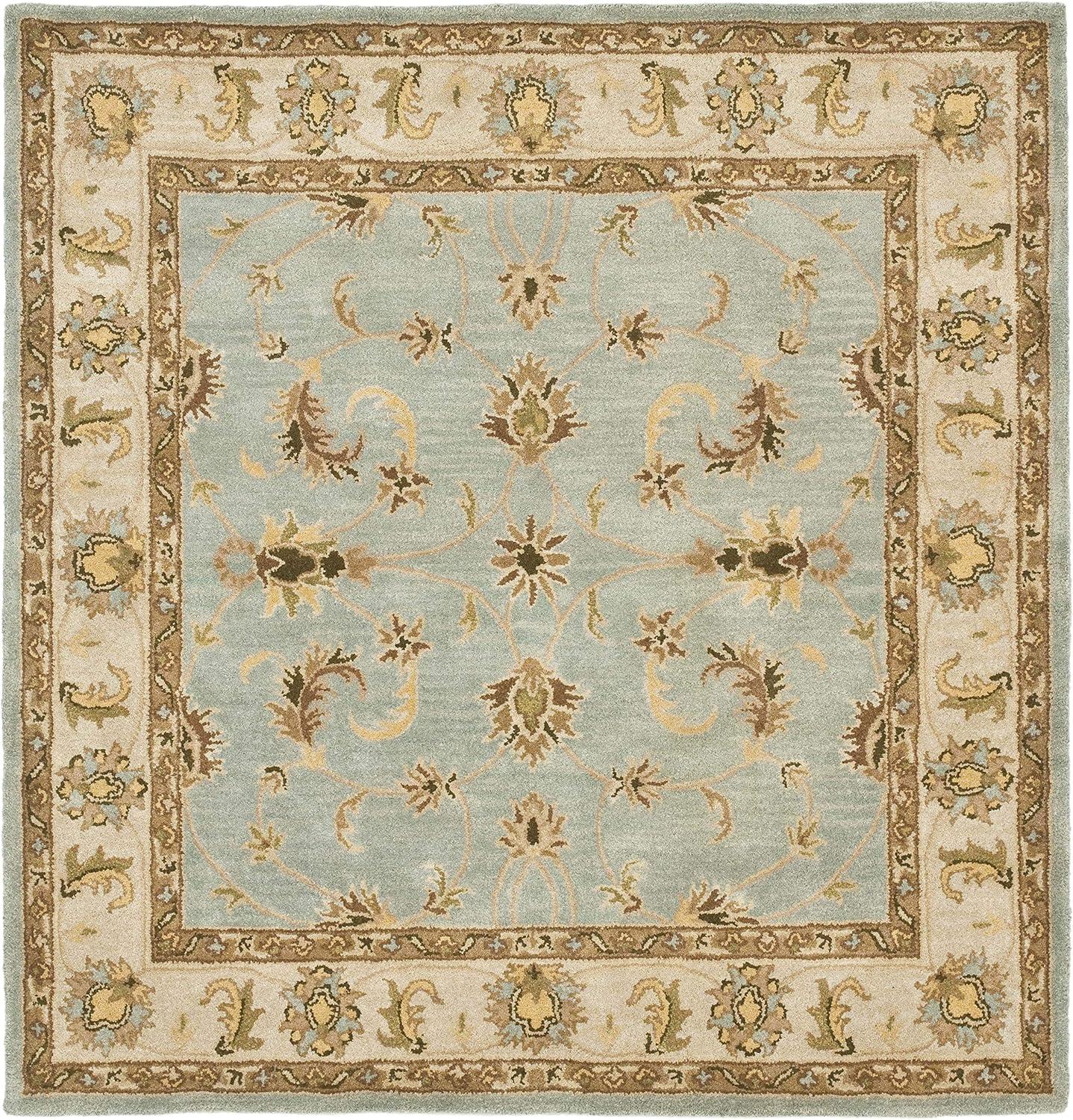 image:imageSAFAVIEH Heritage Collection Area Rug 5 x 8 Light Blue amp Beige Handmade Traditional Oriental Wool Ideal for High Traffic Areas in Living Room Bedroom HG913ALight BlueBeige