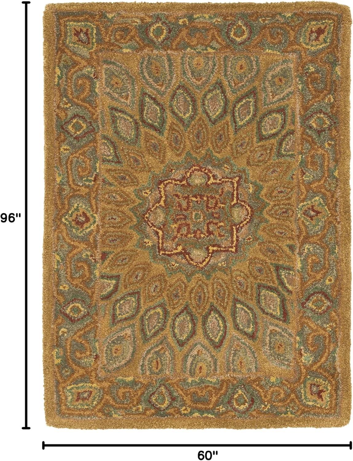image:imageSAFAVIEH Heritage Collection Area Rug 5 x 8 Light Brown amp Grey Handmade Traditional Oriental Wool Ideal for High Traffic Areas in Living Room Bedroom HG914ALight BrownGrey