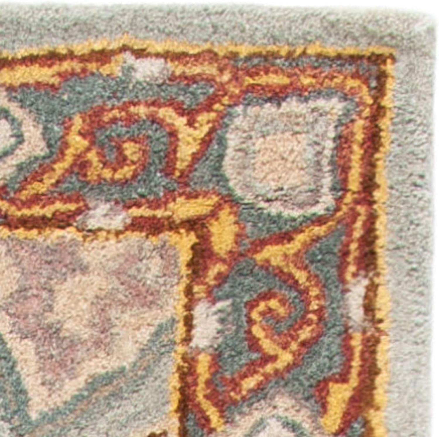 image:imageSAFAVIEH Heritage Collection Area Rug 5 x 8 Light Brown amp Grey Handmade Traditional Oriental Wool Ideal for High Traffic Areas in Living Room Bedroom HG914ABlueGrey