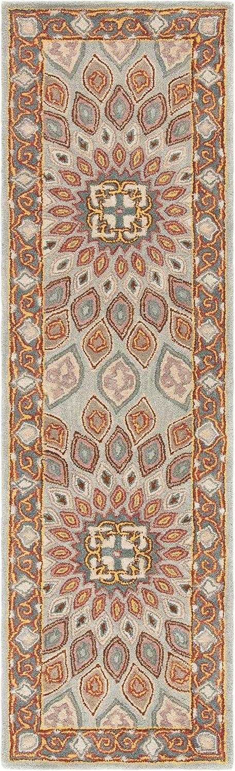 image:imageSAFAVIEH Heritage Collection Area Rug 5 x 8 Light Brown amp Grey Handmade Traditional Oriental Wool Ideal for High Traffic Areas in Living Room Bedroom HG914ABlueGrey
