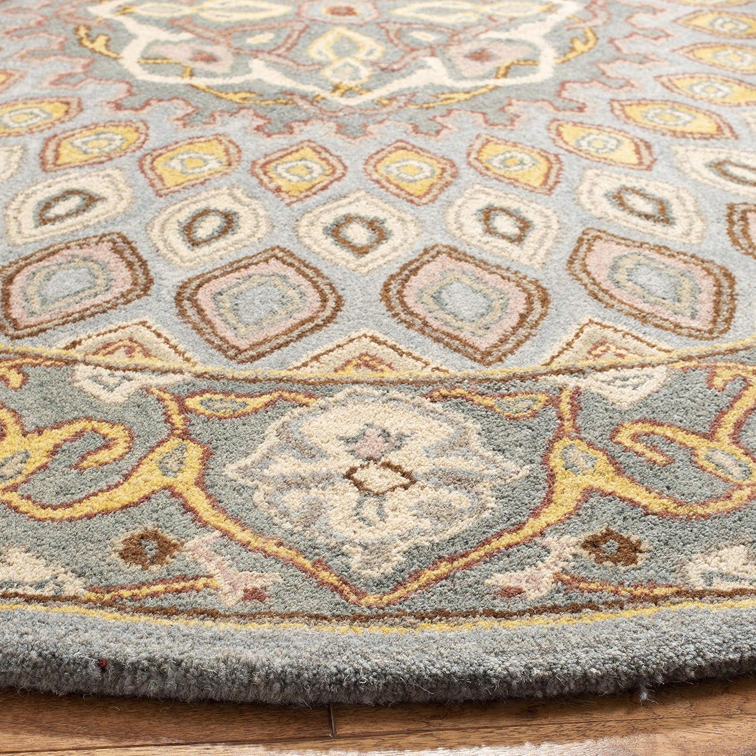 image:imageSAFAVIEH Heritage Collection Area Rug 5 x 8 Light Brown amp Grey Handmade Traditional Oriental Wool Ideal for High Traffic Areas in Living Room Bedroom HG914ABlueGrey