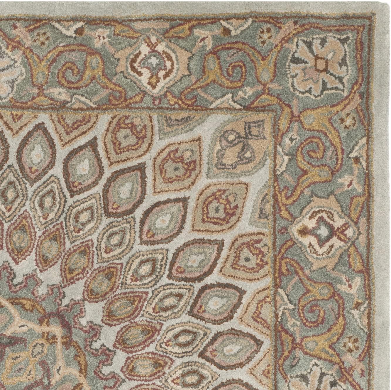 image:imageSAFAVIEH Heritage Collection Area Rug 5 x 8 Light Brown amp Grey Handmade Traditional Oriental Wool Ideal for High Traffic Areas in Living Room Bedroom HG914ABlueGrey