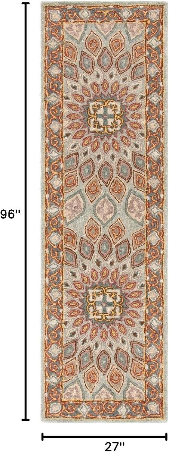 image:imageSAFAVIEH Heritage Collection Area Rug 5 x 8 Light Brown amp Grey Handmade Traditional Oriental Wool Ideal for High Traffic Areas in Living Room Bedroom HG914ABlueGrey