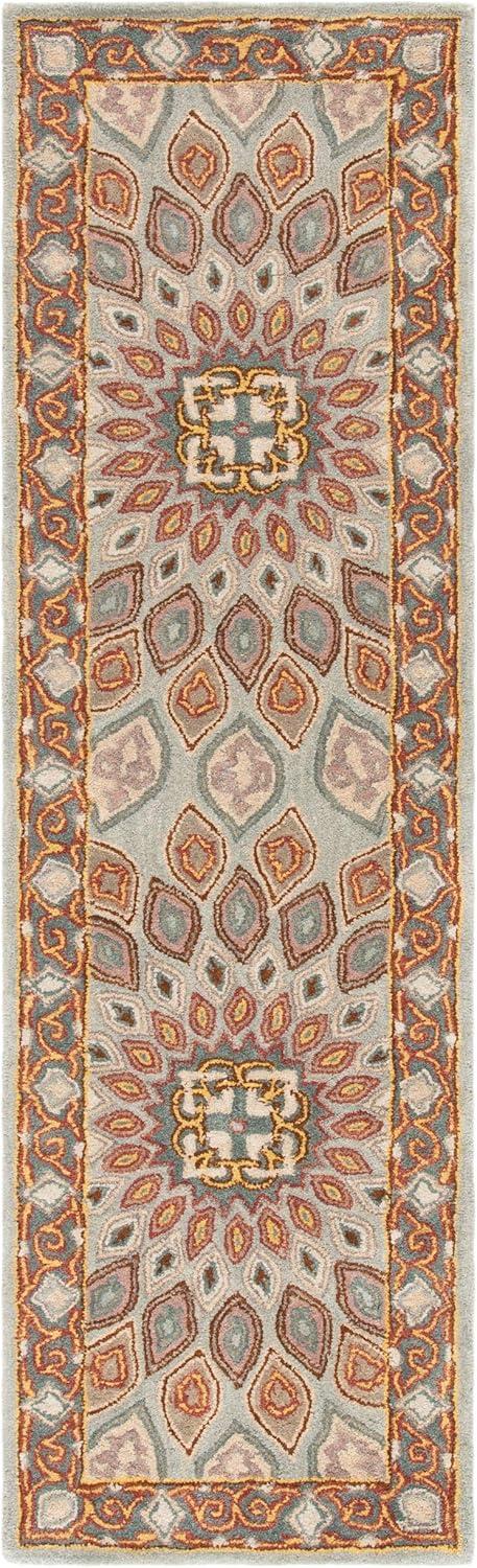 image:imageSAFAVIEH Heritage Collection Area Rug 5 x 8 Light Brown amp Grey Handmade Traditional Oriental Wool Ideal for High Traffic Areas in Living Room Bedroom HG914ABlueGrey