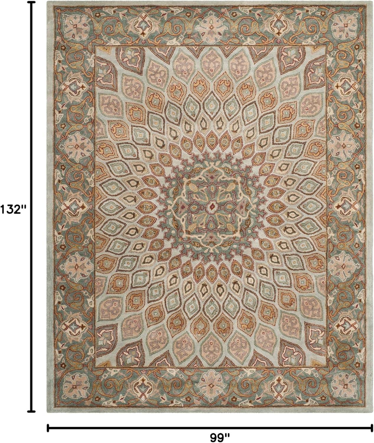 image:imageSAFAVIEH Heritage Collection Area Rug 5 x 8 Light Brown amp Grey Handmade Traditional Oriental Wool Ideal for High Traffic Areas in Living Room Bedroom HG914ABlueGrey