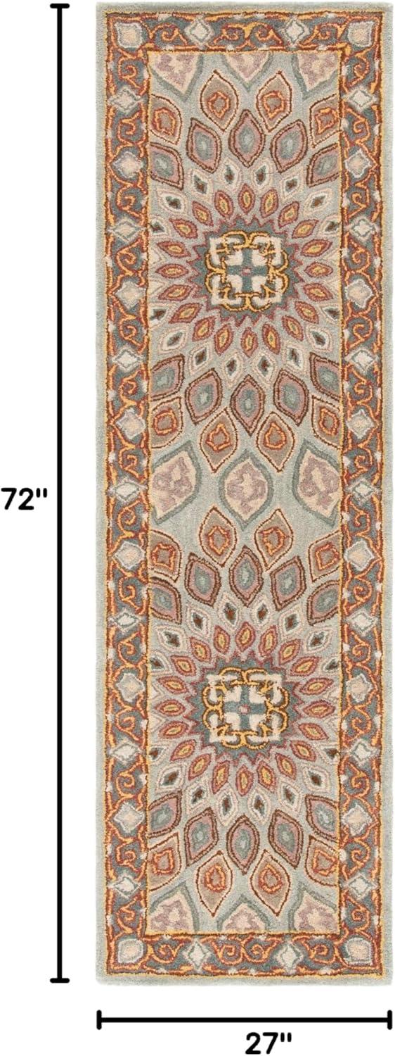 image:imageSAFAVIEH Heritage Collection Area Rug 5 x 8 Light Brown amp Grey Handmade Traditional Oriental Wool Ideal for High Traffic Areas in Living Room Bedroom HG914ABlueGrey