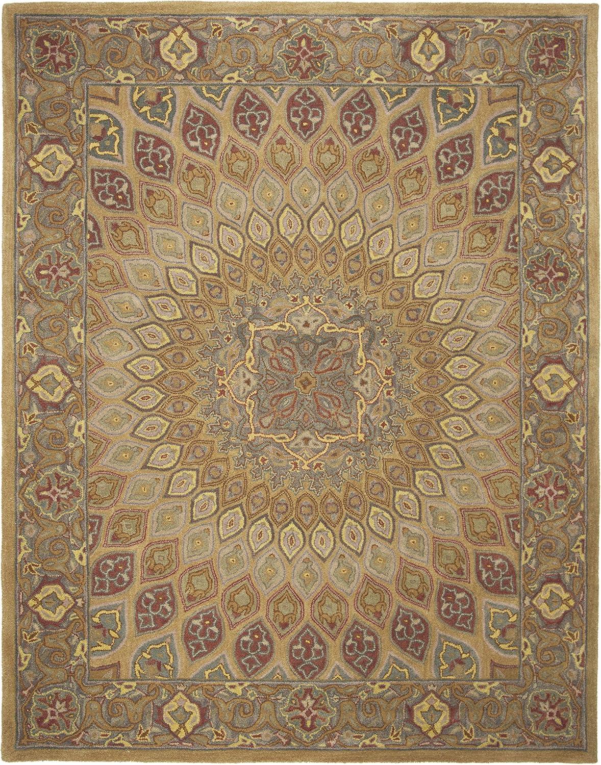 image:imageSAFAVIEH Heritage Collection Area Rug 5 x 8 Light Brown amp Grey Handmade Traditional Oriental Wool Ideal for High Traffic Areas in Living Room Bedroom HG914ALight BrownGrey