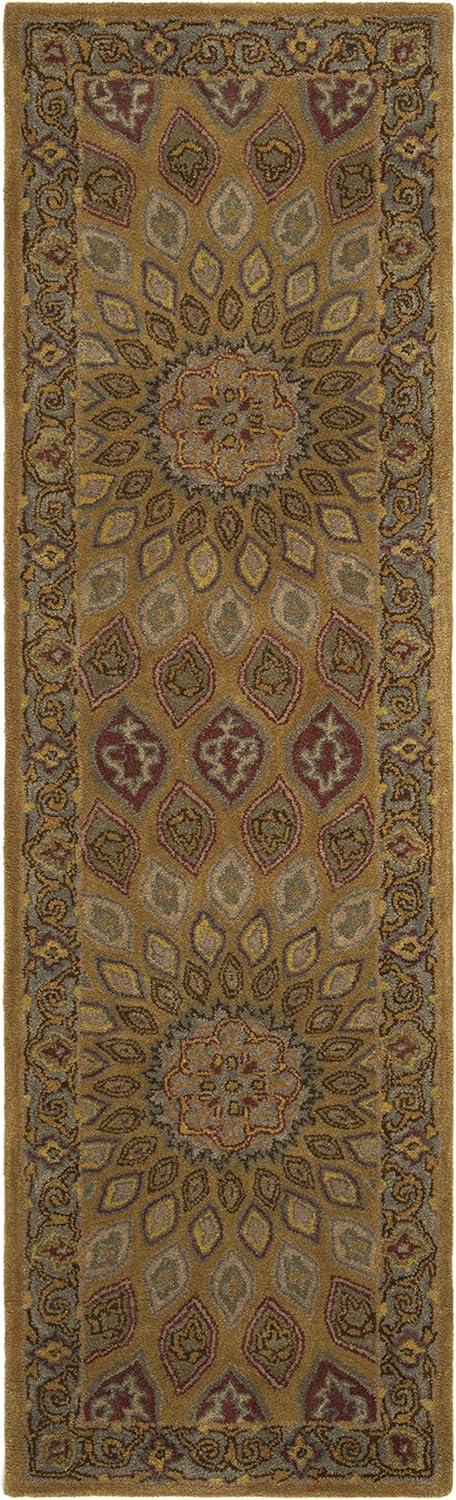 image:imageSAFAVIEH Heritage Collection Area Rug 5 x 8 Light Brown amp Grey Handmade Traditional Oriental Wool Ideal for High Traffic Areas in Living Room Bedroom HG914ALight BrownGrey