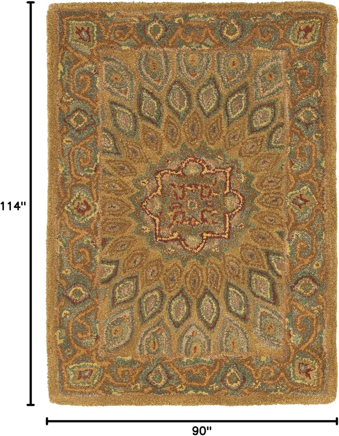 image:imageSAFAVIEH Heritage Collection Area Rug 5 x 8 Light Brown amp Grey Handmade Traditional Oriental Wool Ideal for High Traffic Areas in Living Room Bedroom HG914ABlueGrey