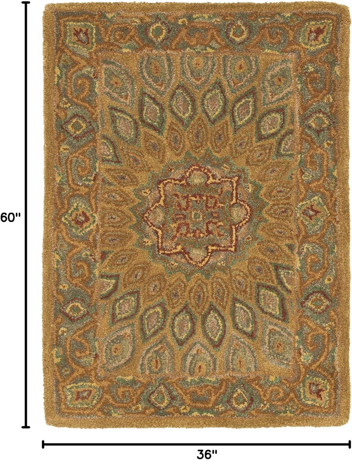image:imageSAFAVIEH Heritage Collection Area Rug 5 x 8 Light Brown amp Grey Handmade Traditional Oriental Wool Ideal for High Traffic Areas in Living Room Bedroom HG914ALight BrownGrey