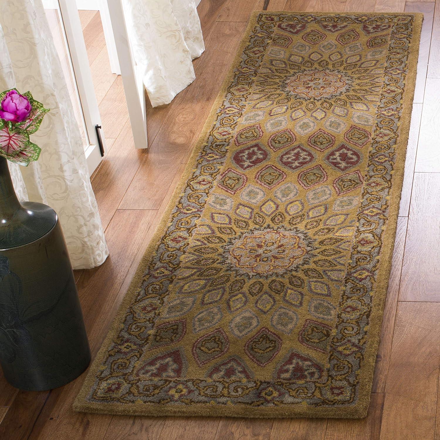 image:imageSAFAVIEH Heritage Collection Area Rug 5 x 8 Light Brown amp Grey Handmade Traditional Oriental Wool Ideal for High Traffic Areas in Living Room Bedroom HG914ALight BrownGrey