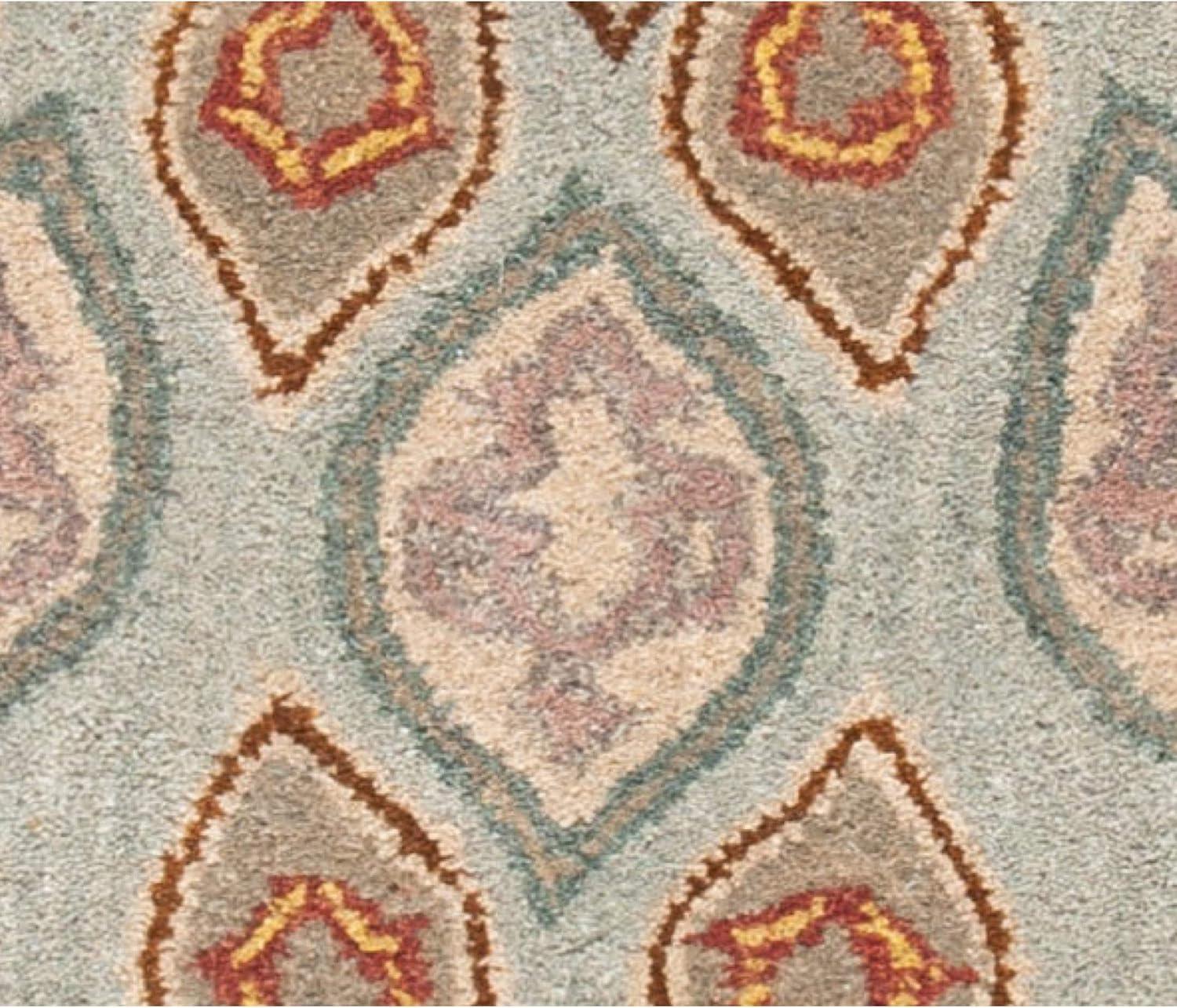 image:imageSAFAVIEH Heritage Collection Area Rug 5 x 8 Light Brown amp Grey Handmade Traditional Oriental Wool Ideal for High Traffic Areas in Living Room Bedroom HG914ABlueGrey