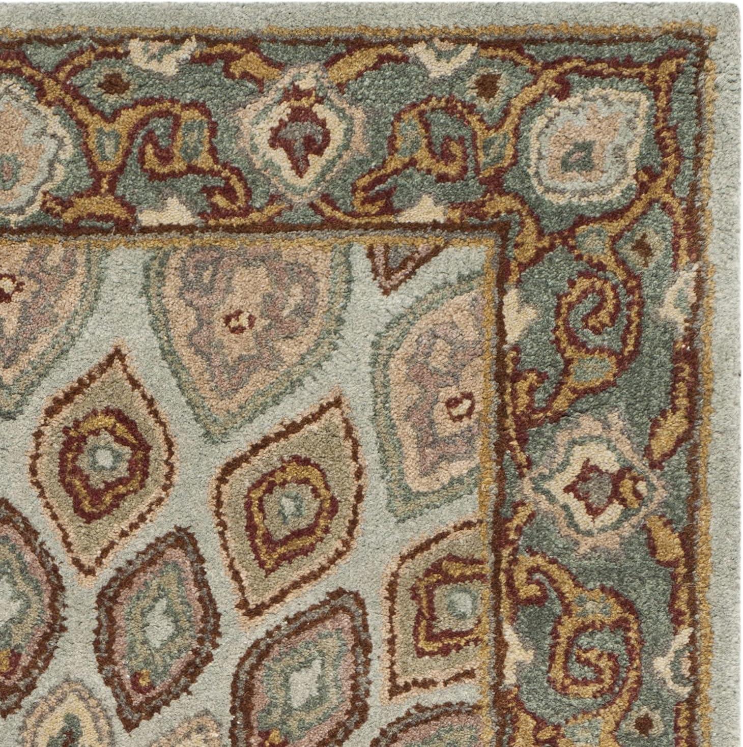 image:imageSAFAVIEH Heritage Collection Area Rug 5 x 8 Light Brown amp Grey Handmade Traditional Oriental Wool Ideal for High Traffic Areas in Living Room Bedroom HG914ABlueGrey