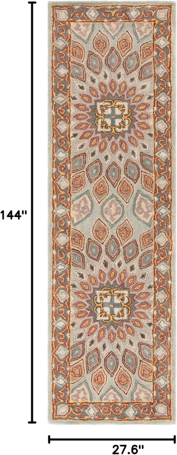 image:imageSAFAVIEH Heritage Collection Area Rug 5 x 8 Light Brown amp Grey Handmade Traditional Oriental Wool Ideal for High Traffic Areas in Living Room Bedroom HG914ABlueGrey