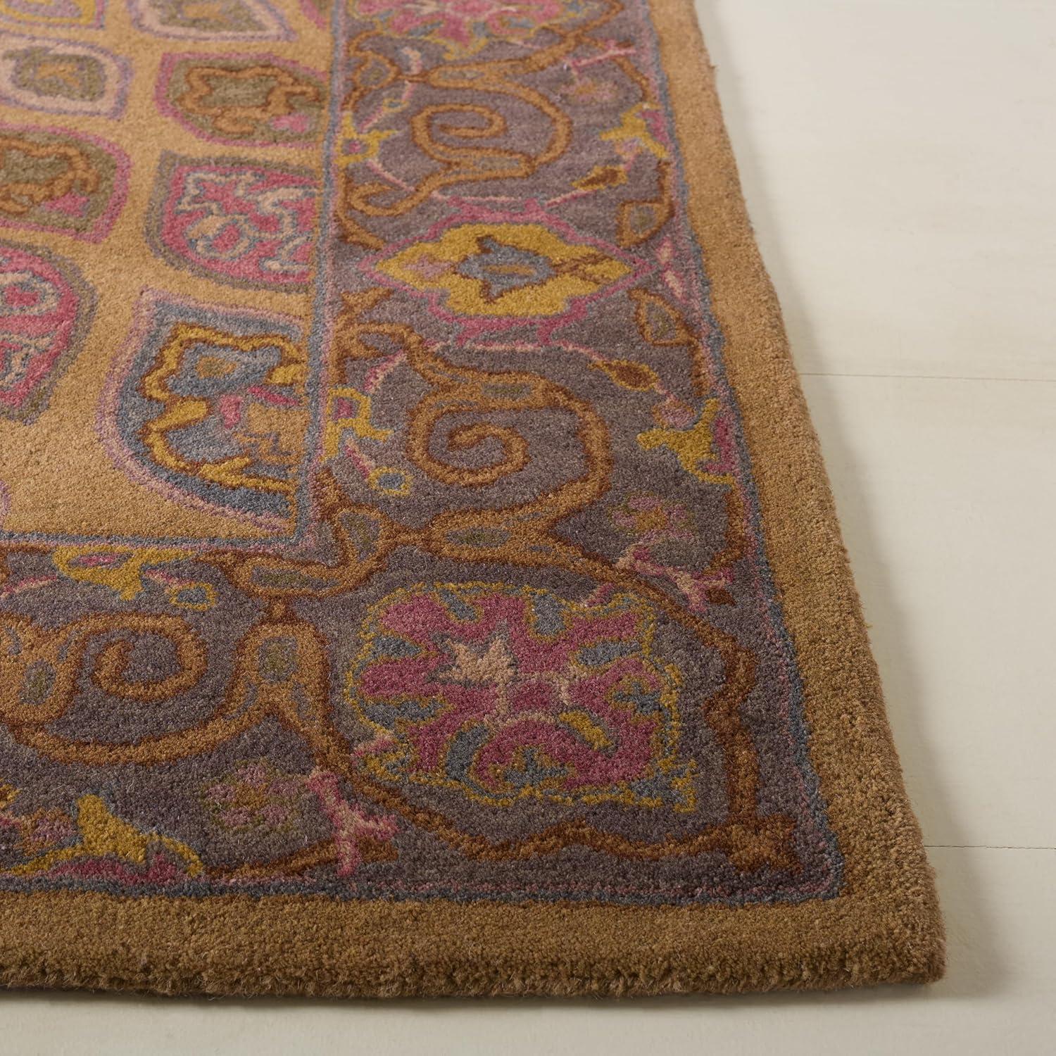 image:imageSAFAVIEH Heritage Collection Area Rug 5 x 8 Light Brown amp Grey Handmade Traditional Oriental Wool Ideal for High Traffic Areas in Living Room Bedroom HG914ALight BrownGrey