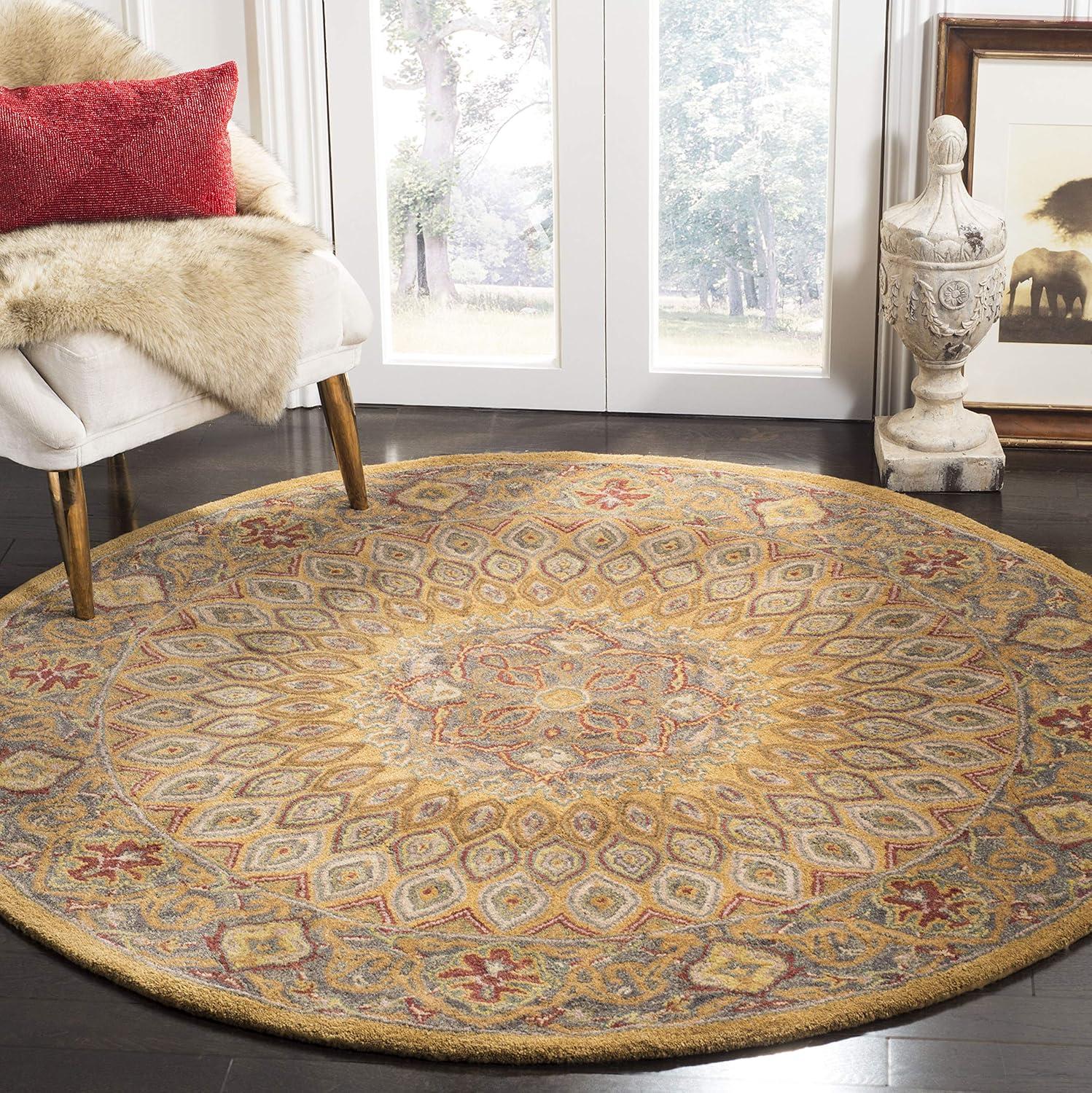 image:imageSAFAVIEH Heritage Collection Area Rug 5 x 8 Light Brown amp Grey Handmade Traditional Oriental Wool Ideal for High Traffic Areas in Living Room Bedroom HG914ALight BrownGrey