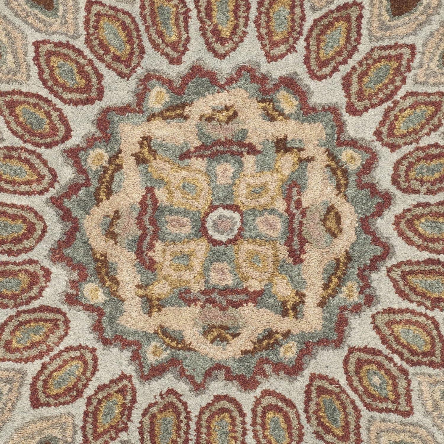 image:imageSAFAVIEH Heritage Collection Area Rug 5 x 8 Light Brown amp Grey Handmade Traditional Oriental Wool Ideal for High Traffic Areas in Living Room Bedroom HG914ABlueGrey
