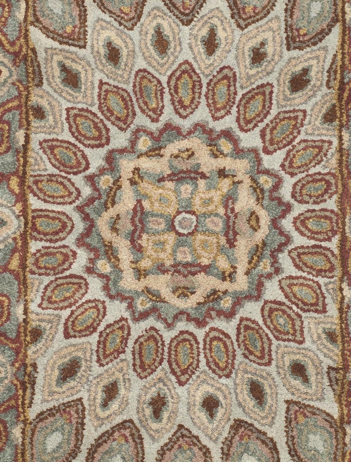 image:imageSAFAVIEH Heritage Collection Area Rug 5 x 8 Light Brown amp Grey Handmade Traditional Oriental Wool Ideal for High Traffic Areas in Living Room Bedroom HG914ABlueGrey
