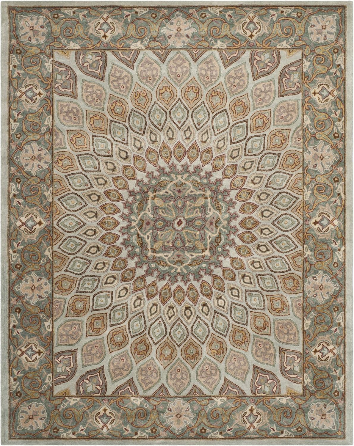 image:imageSAFAVIEH Heritage Collection Area Rug 5 x 8 Light Brown amp Grey Handmade Traditional Oriental Wool Ideal for High Traffic Areas in Living Room Bedroom HG914ABlueGrey