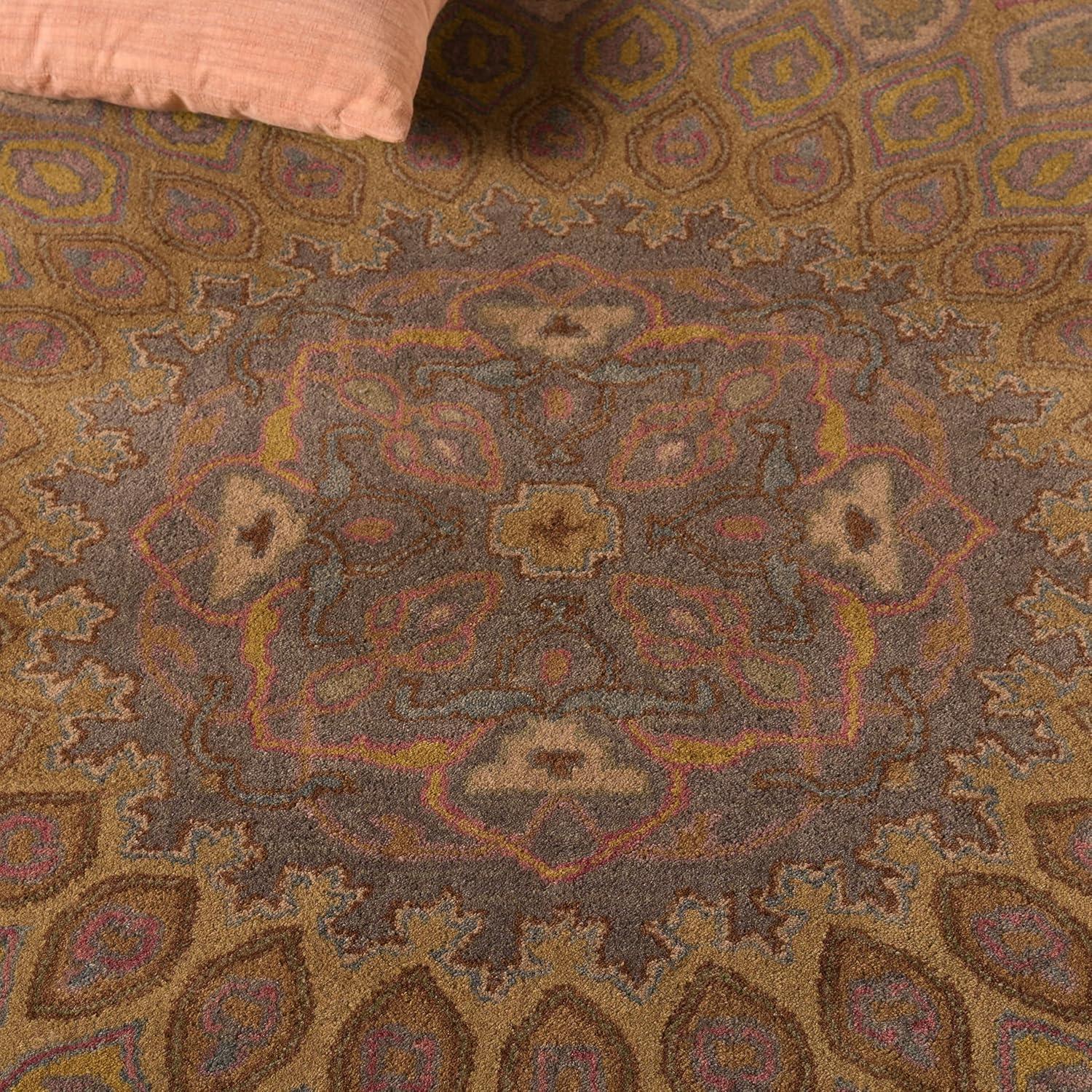 image:imageSAFAVIEH Heritage Collection Area Rug 5 x 8 Light Brown amp Grey Handmade Traditional Oriental Wool Ideal for High Traffic Areas in Living Room Bedroom HG914ALight BrownGrey