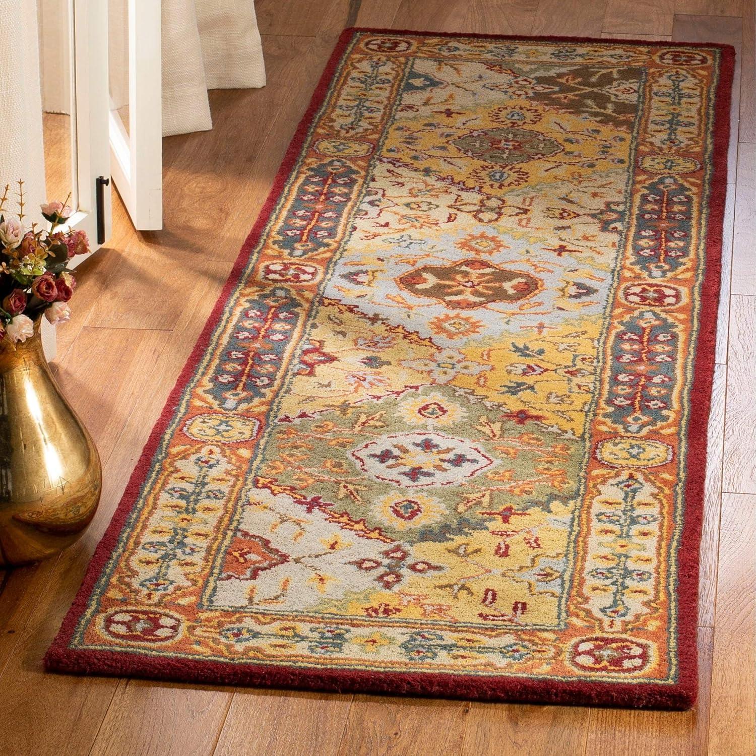 image:imageSAFAVIEH Heritage Collection Area Rug 83 x 11 Multi Handmade Traditional Oriental Wool Ideal for High Traffic Areas in Living Room Bedroom HG512AMultiRed