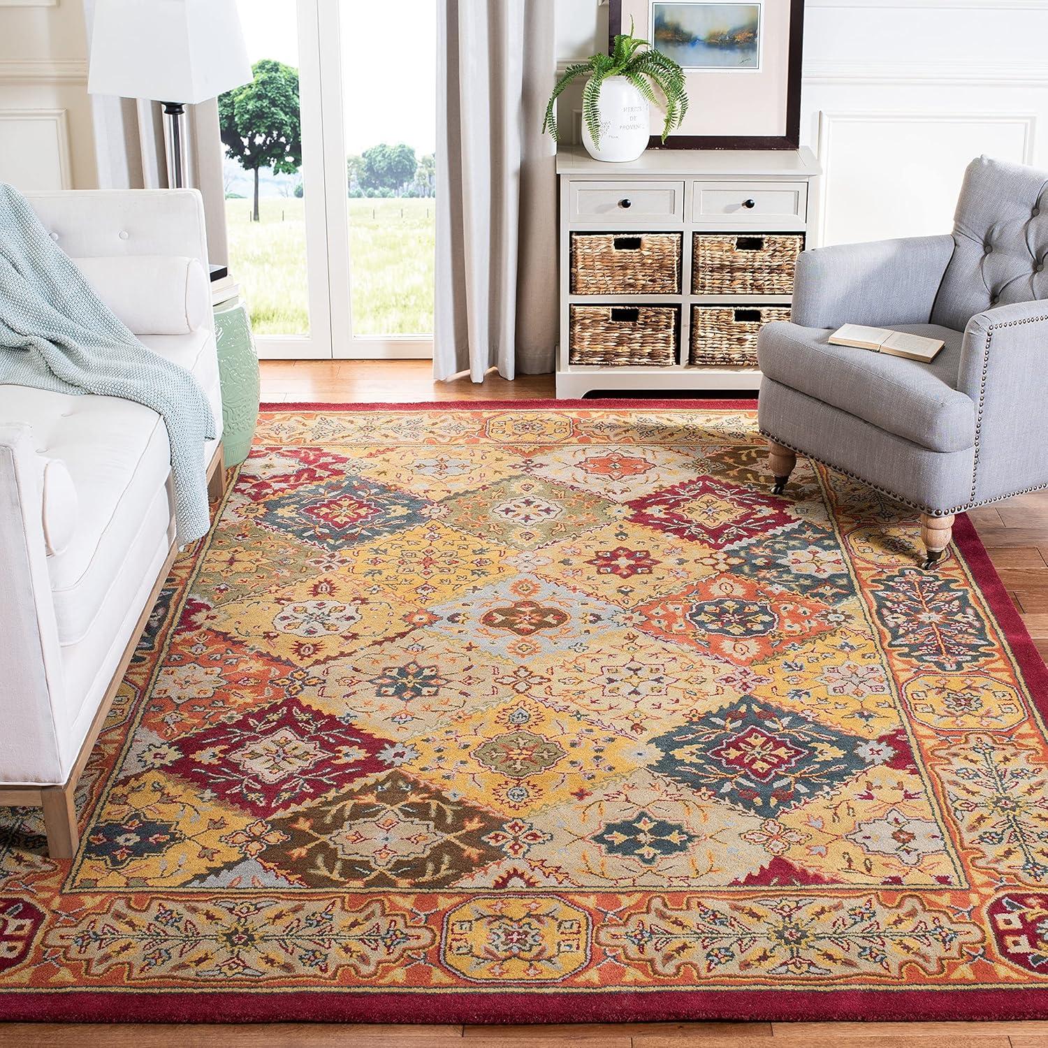 image:imageSAFAVIEH Heritage Collection Area Rug 83 x 11 Multi Handmade Traditional Oriental Wool Ideal for High Traffic Areas in Living Room Bedroom HG512AMultiRed
