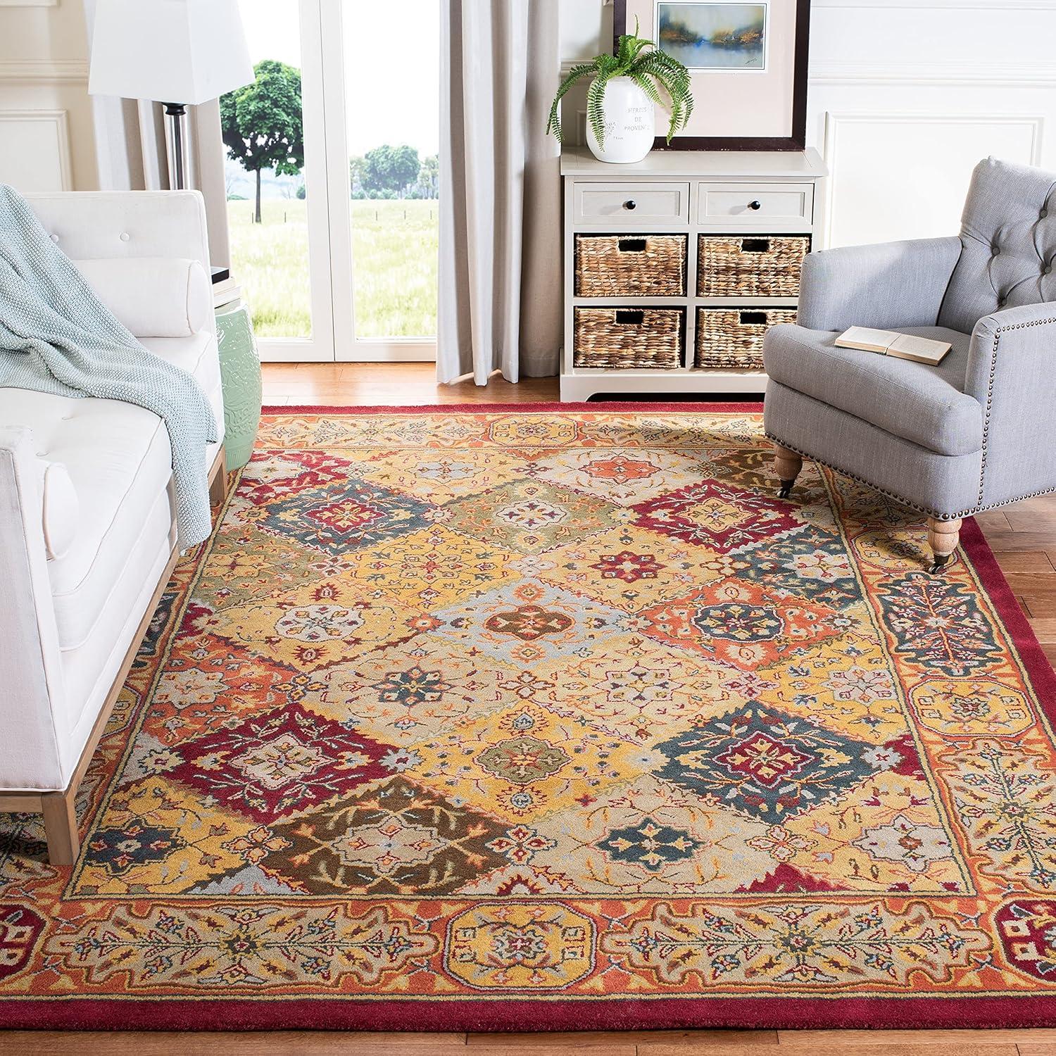 image:imageSAFAVIEH Heritage Collection Area Rug 83 x 11 Multi Handmade Traditional Oriental Wool Ideal for High Traffic Areas in Living Room Bedroom HG512AMultiRed