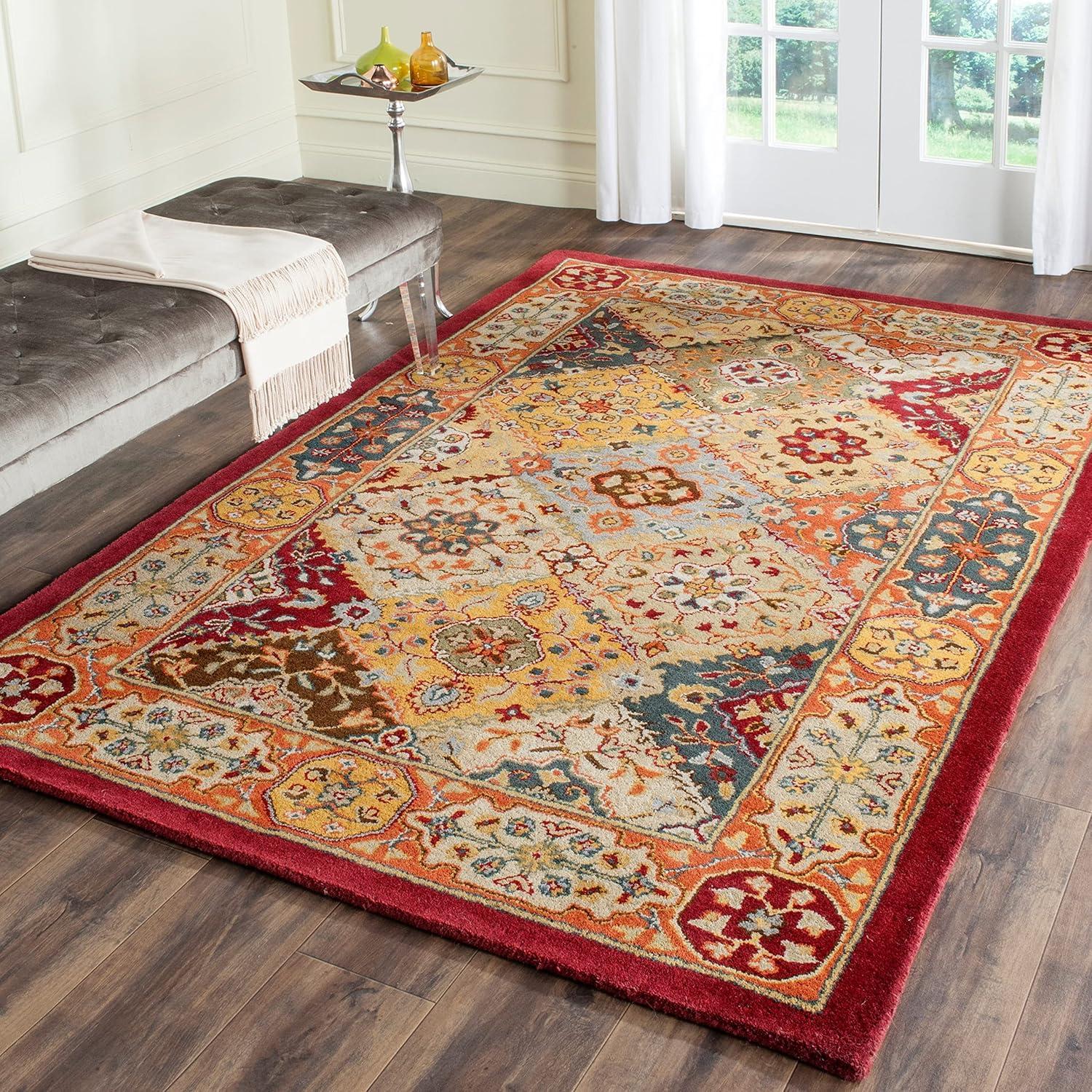 image:imageSAFAVIEH Heritage Collection Area Rug 83 x 11 Multi Handmade Traditional Oriental Wool Ideal for High Traffic Areas in Living Room Bedroom HG512AMultiRed