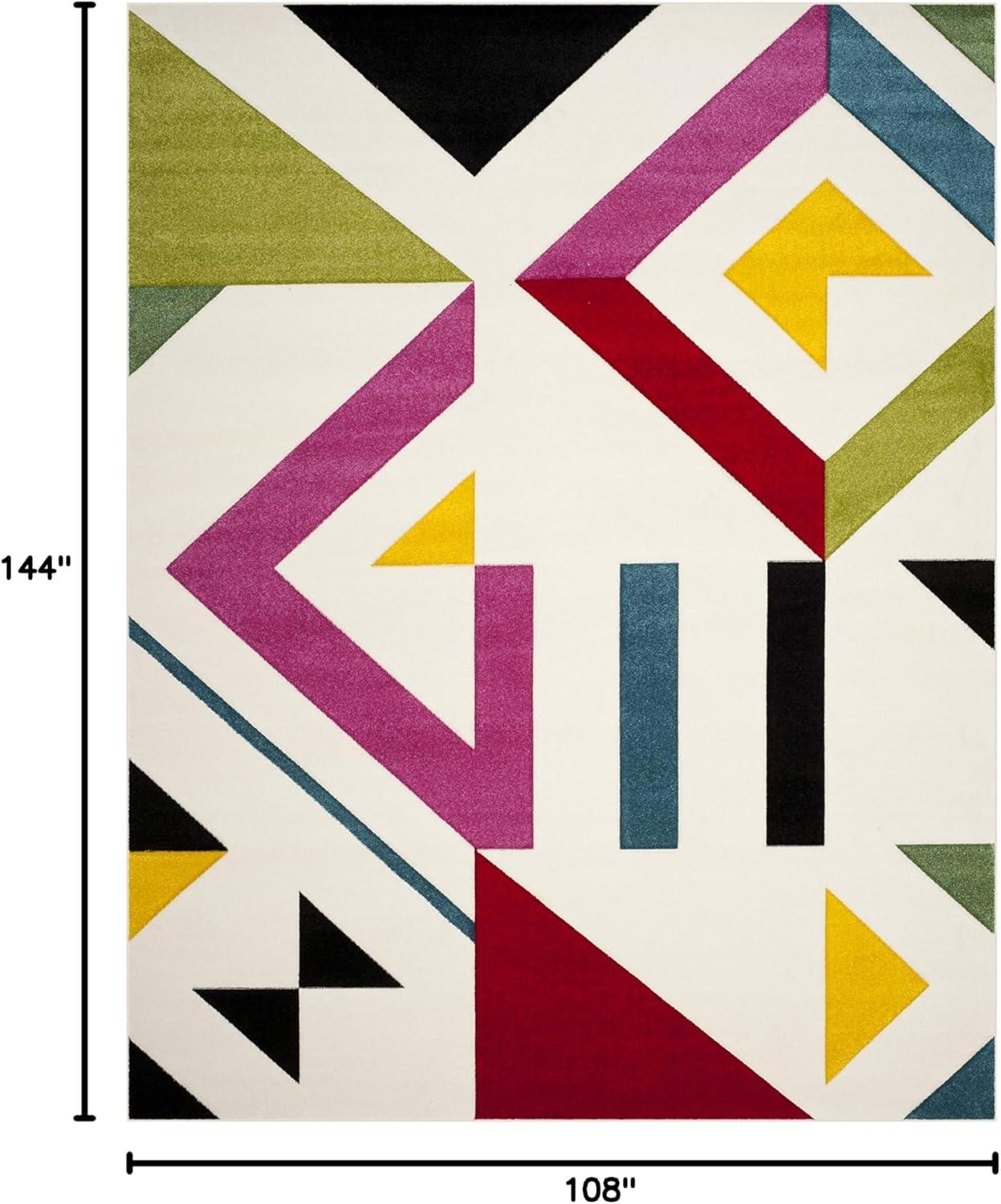 image:imageSAFAVIEH Hollywood Collection Area Rug 67 Square Ivory amp Rose MidCentury Modern Design NonShedding amp Easy Care Ideal for High Traffic Areas in Living Room Bedroom HLW700AIvoryRose