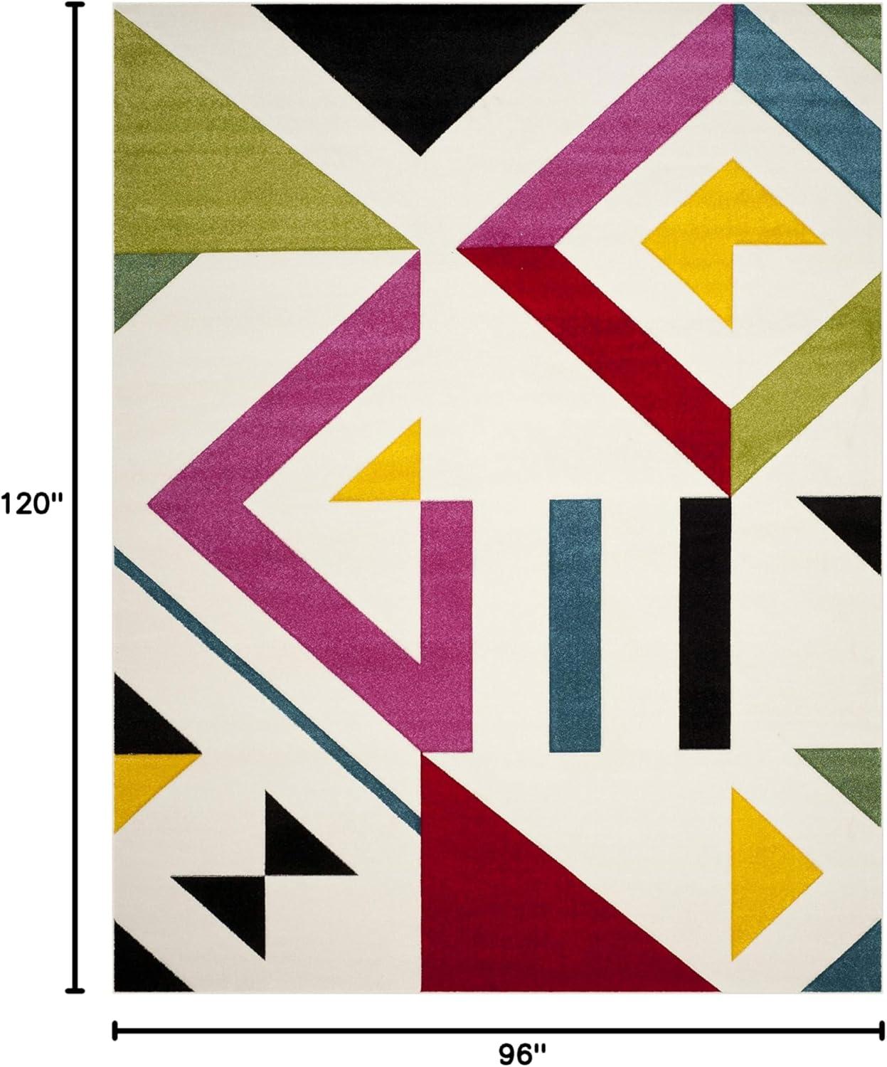 image:imageSAFAVIEH Hollywood Collection Area Rug 67 Square Ivory amp Rose MidCentury Modern Design NonShedding amp Easy Care Ideal for High Traffic Areas in Living Room Bedroom HLW700AIvoryRose
