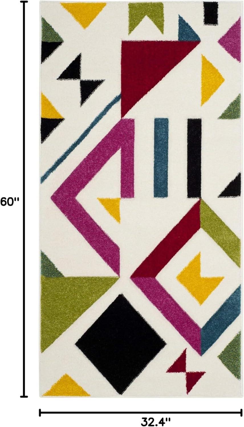 image:imageSAFAVIEH Hollywood Collection Area Rug 67 Square Ivory amp Rose MidCentury Modern Design NonShedding amp Easy Care Ideal for High Traffic Areas in Living Room Bedroom HLW700AIvoryRose