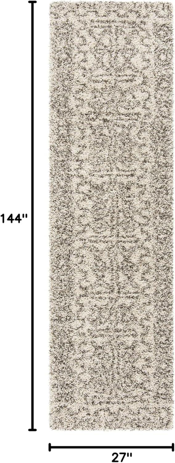 image:imageSAFAVIEH Hudson Shag Collection Area Rug 51 x 76 Ivory amp Grey Moroccan Design NonShedding amp Easy Care 2inch Thick Ideal for High Traffic Areas in Living Room Bedroom SGH376AIvoryGrey