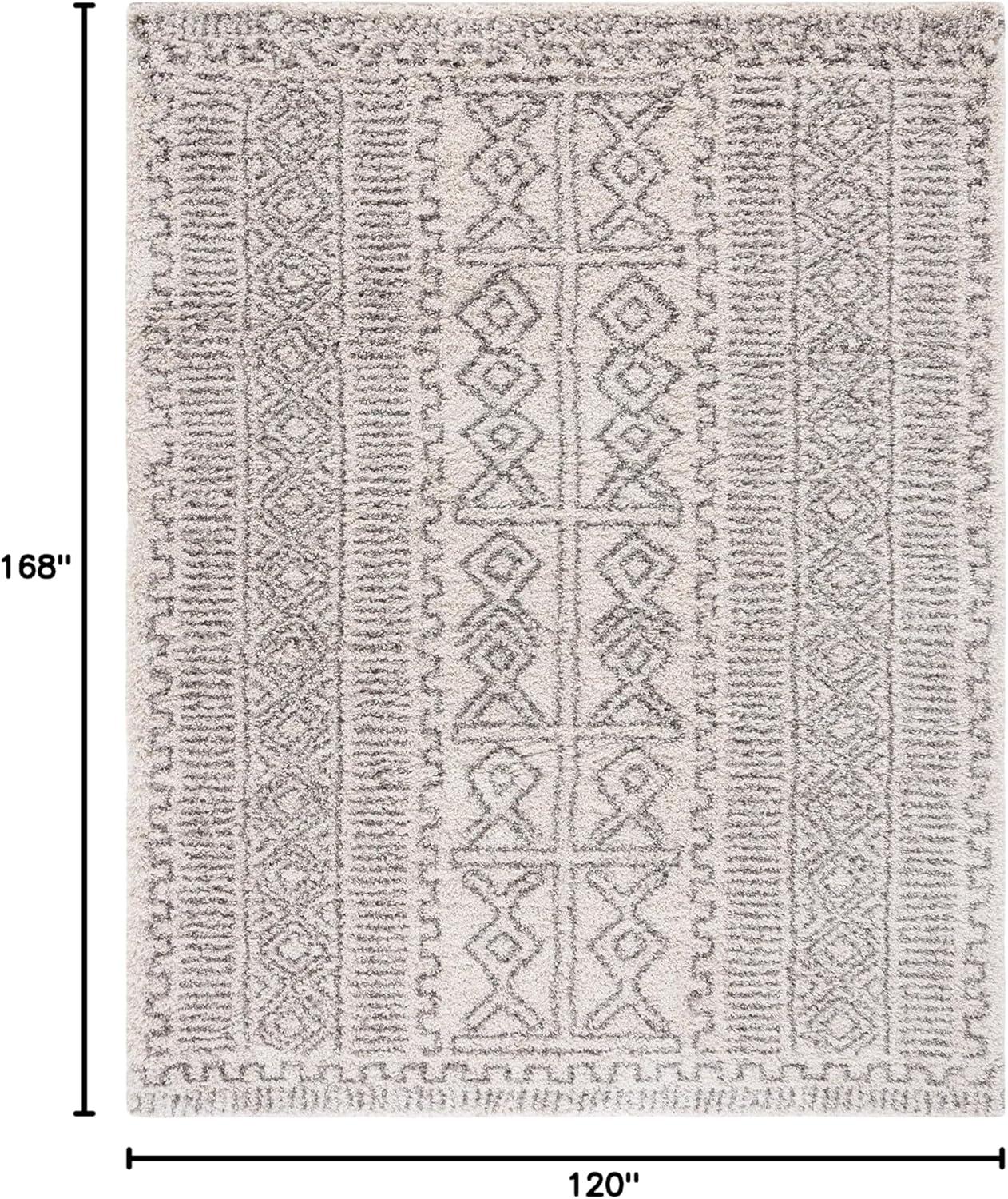image:imageSAFAVIEH Hudson Shag Collection Area Rug 51 x 76 Ivory amp Grey Moroccan Design NonShedding amp Easy Care 2inch Thick Ideal for High Traffic Areas in Living Room Bedroom SGH376AIvoryGrey