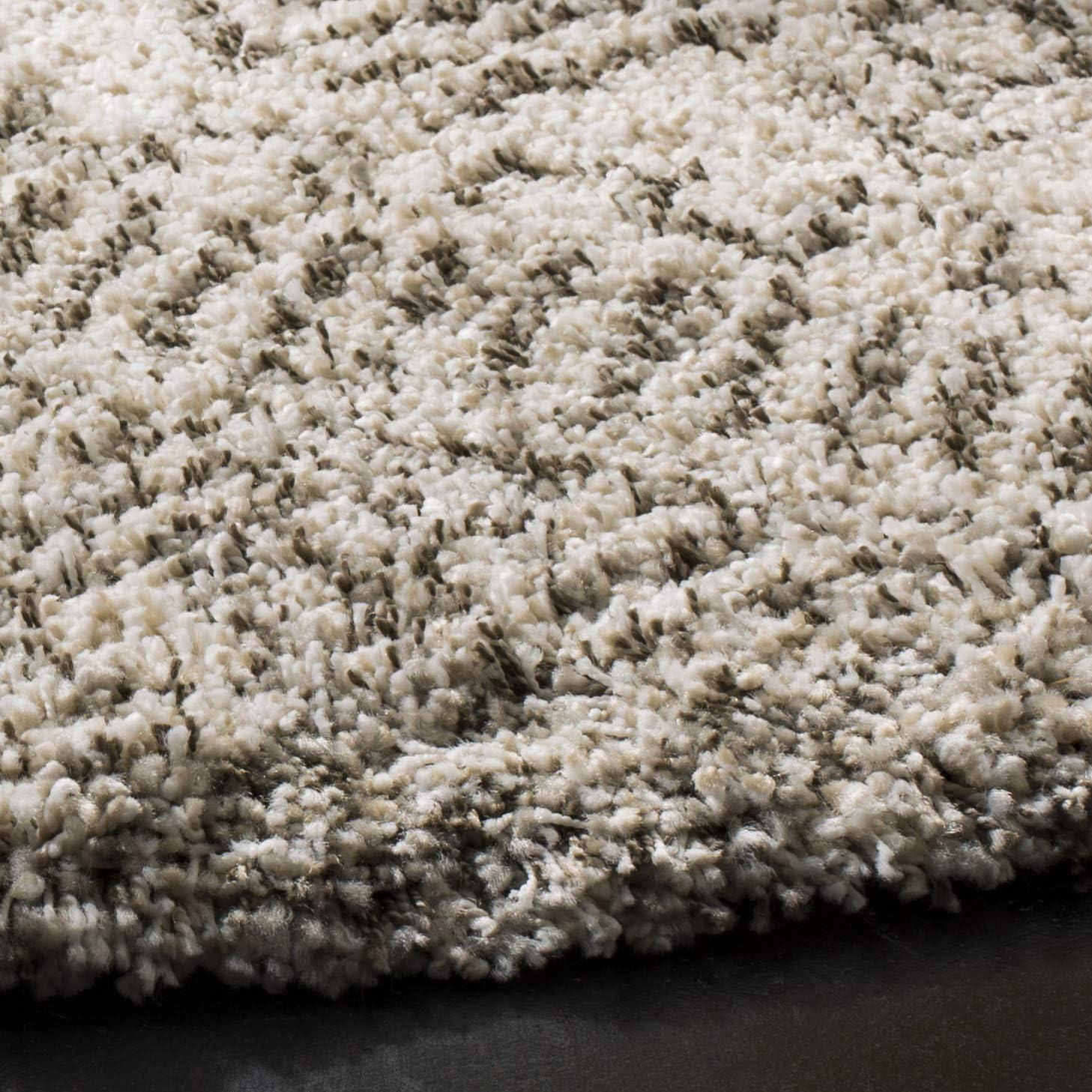 image:imageSAFAVIEH Hudson Shag Collection Area Rug 51 x 76 Ivory amp Grey Moroccan Design NonShedding amp Easy Care 2inch Thick Ideal for High Traffic Areas in Living Room Bedroom SGH376AIvoryGrey