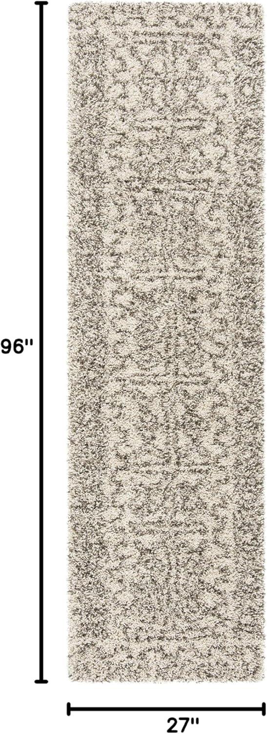 image:imageSAFAVIEH Hudson Shag Collection Area Rug 51 x 76 Ivory amp Grey Moroccan Design NonShedding amp Easy Care 2inch Thick Ideal for High Traffic Areas in Living Room Bedroom SGH376AIvoryGrey