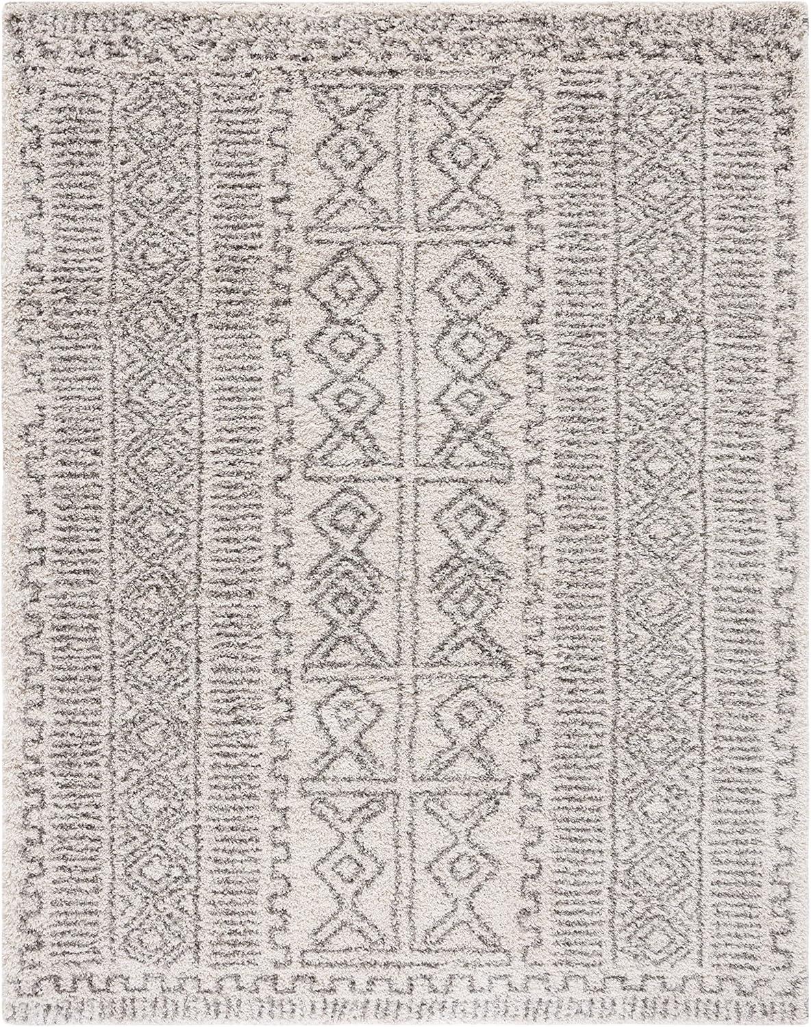 image:imageSAFAVIEH Hudson Shag Collection Area Rug 51 x 76 Ivory amp Grey Moroccan Design NonShedding amp Easy Care 2inch Thick Ideal for High Traffic Areas in Living Room Bedroom SGH376AIvoryGrey
