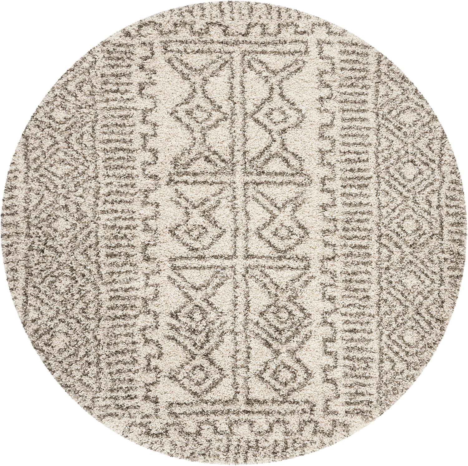 image:imageSAFAVIEH Hudson Shag Collection Area Rug 51 x 76 Ivory amp Grey Moroccan Design NonShedding amp Easy Care 2inch Thick Ideal for High Traffic Areas in Living Room Bedroom SGH376AIvoryGrey