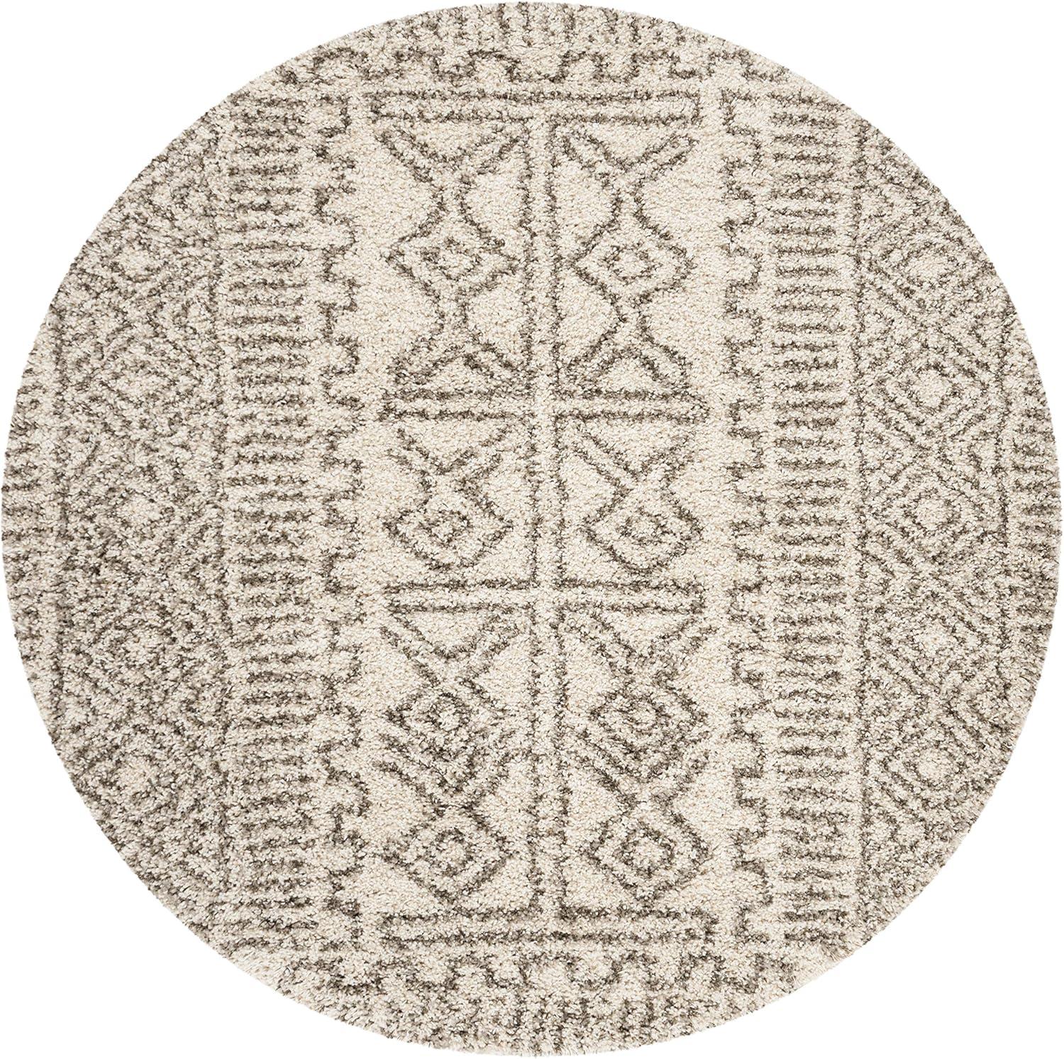 image:imageSAFAVIEH Hudson Shag Collection Area Rug 51 x 76 Ivory amp Grey Moroccan Design NonShedding amp Easy Care 2inch Thick Ideal for High Traffic Areas in Living Room Bedroom SGH376AIvoryGrey
