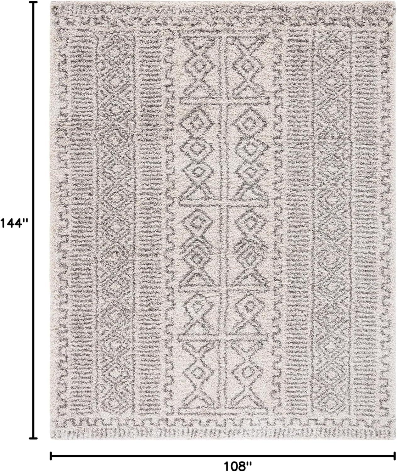 image:imageSAFAVIEH Hudson Shag Collection Area Rug 51 x 76 Ivory amp Grey Moroccan Design NonShedding amp Easy Care 2inch Thick Ideal for High Traffic Areas in Living Room Bedroom SGH376AIvoryGrey