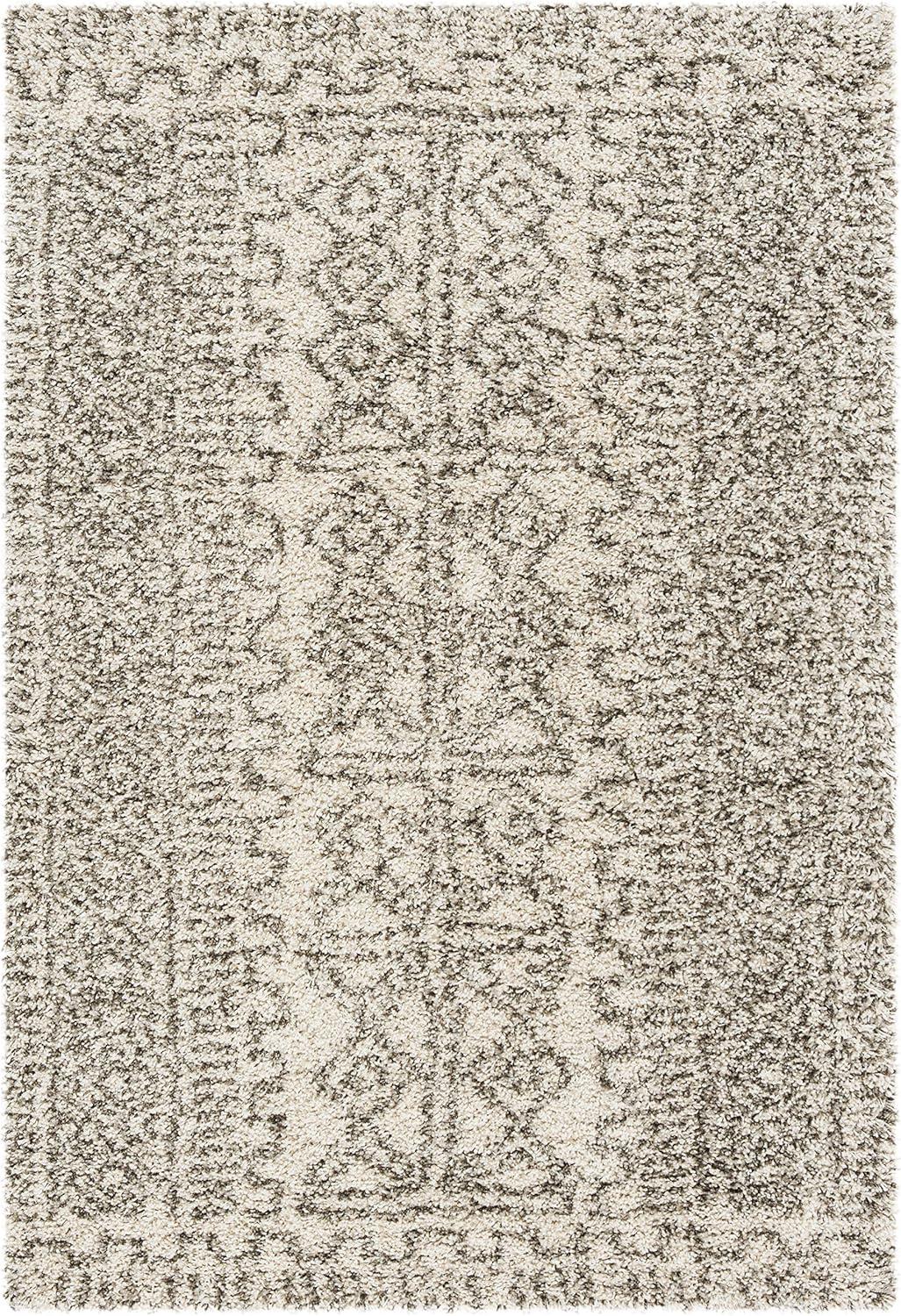 image:imageSAFAVIEH Hudson Shag Collection Area Rug 51 x 76 Ivory amp Grey Moroccan Design NonShedding amp Easy Care 2inch Thick Ideal for High Traffic Areas in Living Room Bedroom SGH376AIvoryGrey
