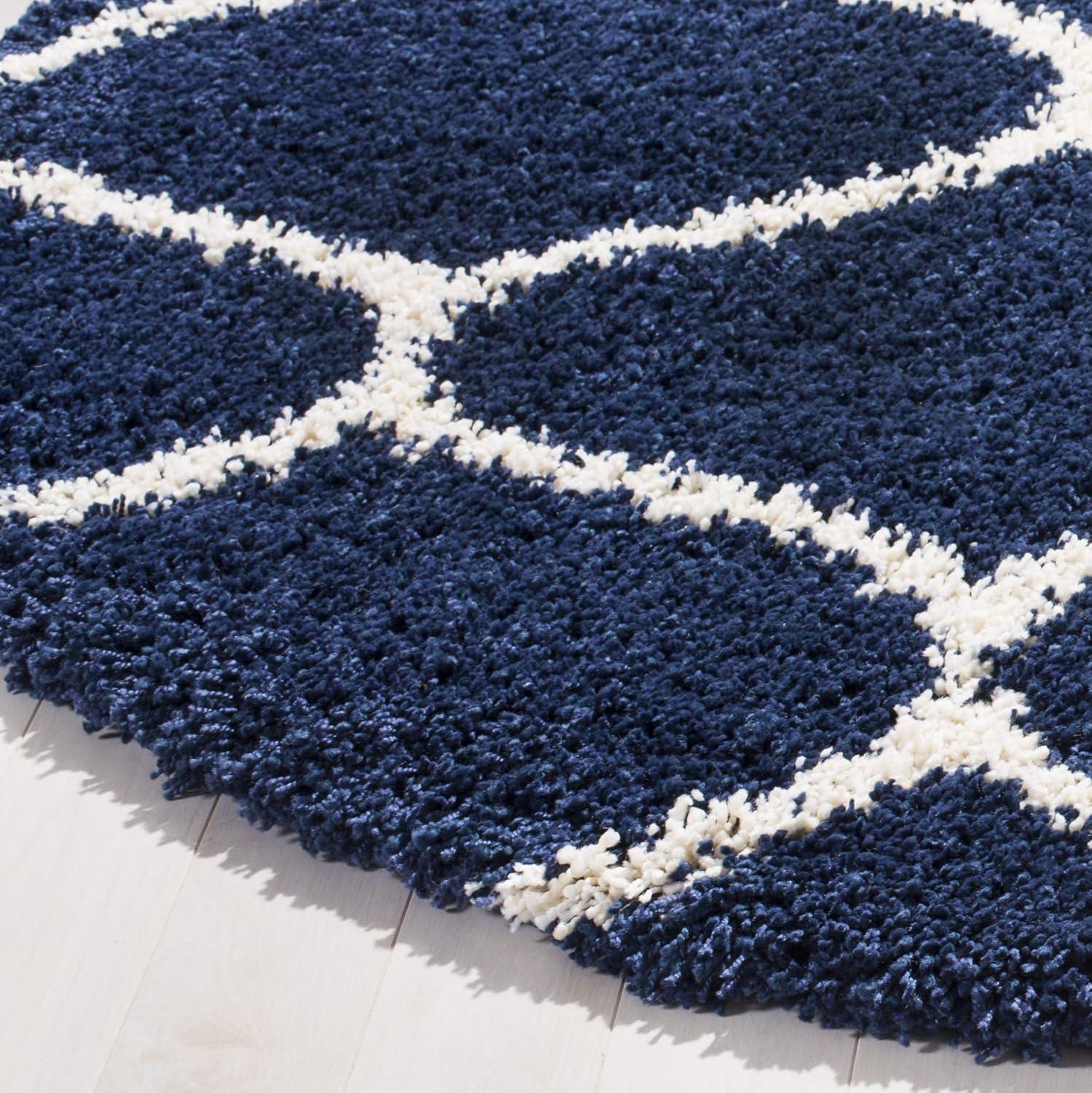 image:imageSAFAVIEH Hudson Shag Collection Area Rug 53 x 76 Grey amp Ivory Moroccan Trellis Design NonShedding amp Easy Care 2inch Thick Ideal for High Traffic Areas in Living Room Bedroom SGH280BNavyIvory