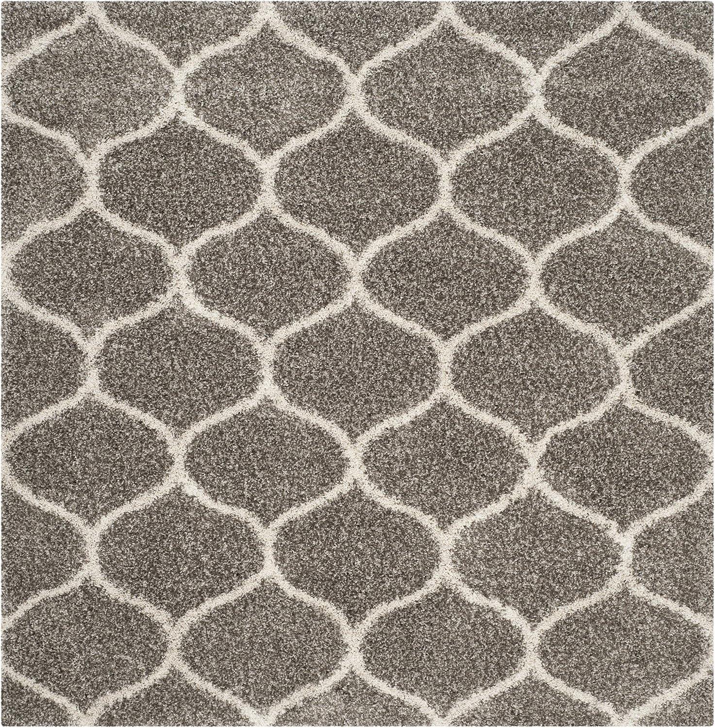 image:imageSAFAVIEH Hudson Shag Collection Area Rug 53 x 76 Grey amp Ivory Moroccan Trellis Design NonShedding amp Easy Care 2inch Thick Ideal for High Traffic Areas in Living Room Bedroom SGH280BGreyIvory