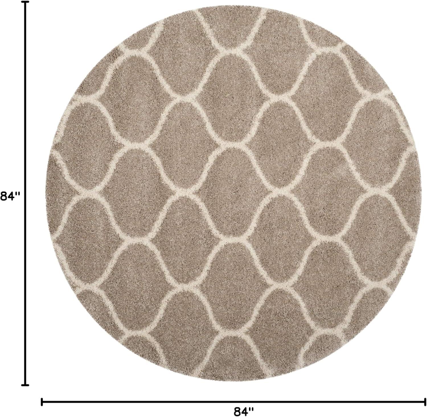 image:imageSAFAVIEH Hudson Shag Collection Area Rug 53 x 76 Grey amp Ivory Moroccan Trellis Design NonShedding amp Easy Care 2inch Thick Ideal for High Traffic Areas in Living Room Bedroom SGH280BBeigeIvory