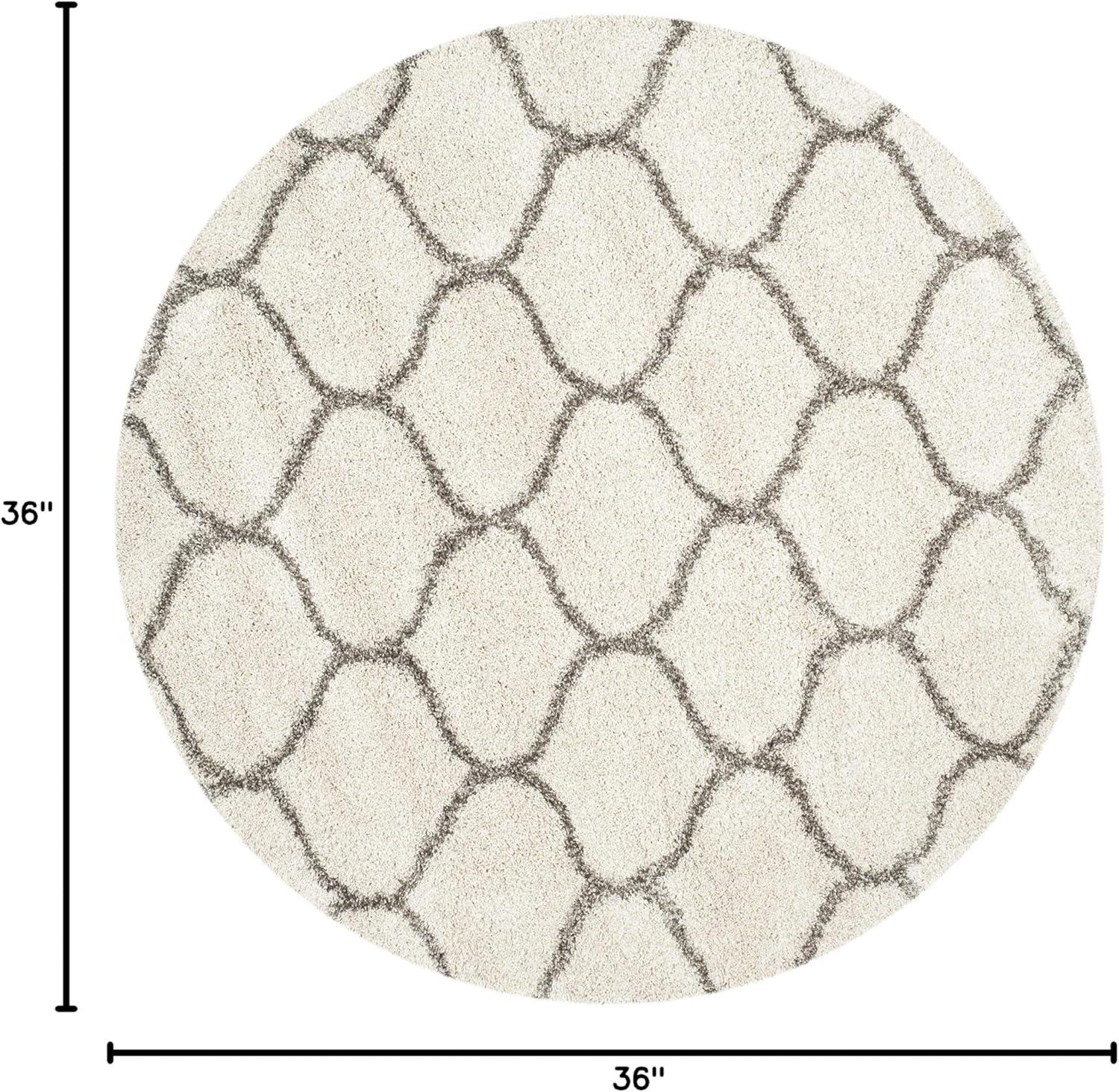 image:imageSAFAVIEH Hudson Shag Collection Area Rug 53 x 76 Grey amp Ivory Moroccan Trellis Design NonShedding amp Easy Care 2inch Thick Ideal for High Traffic Areas in Living Room Bedroom SGH280BIvoryGrey