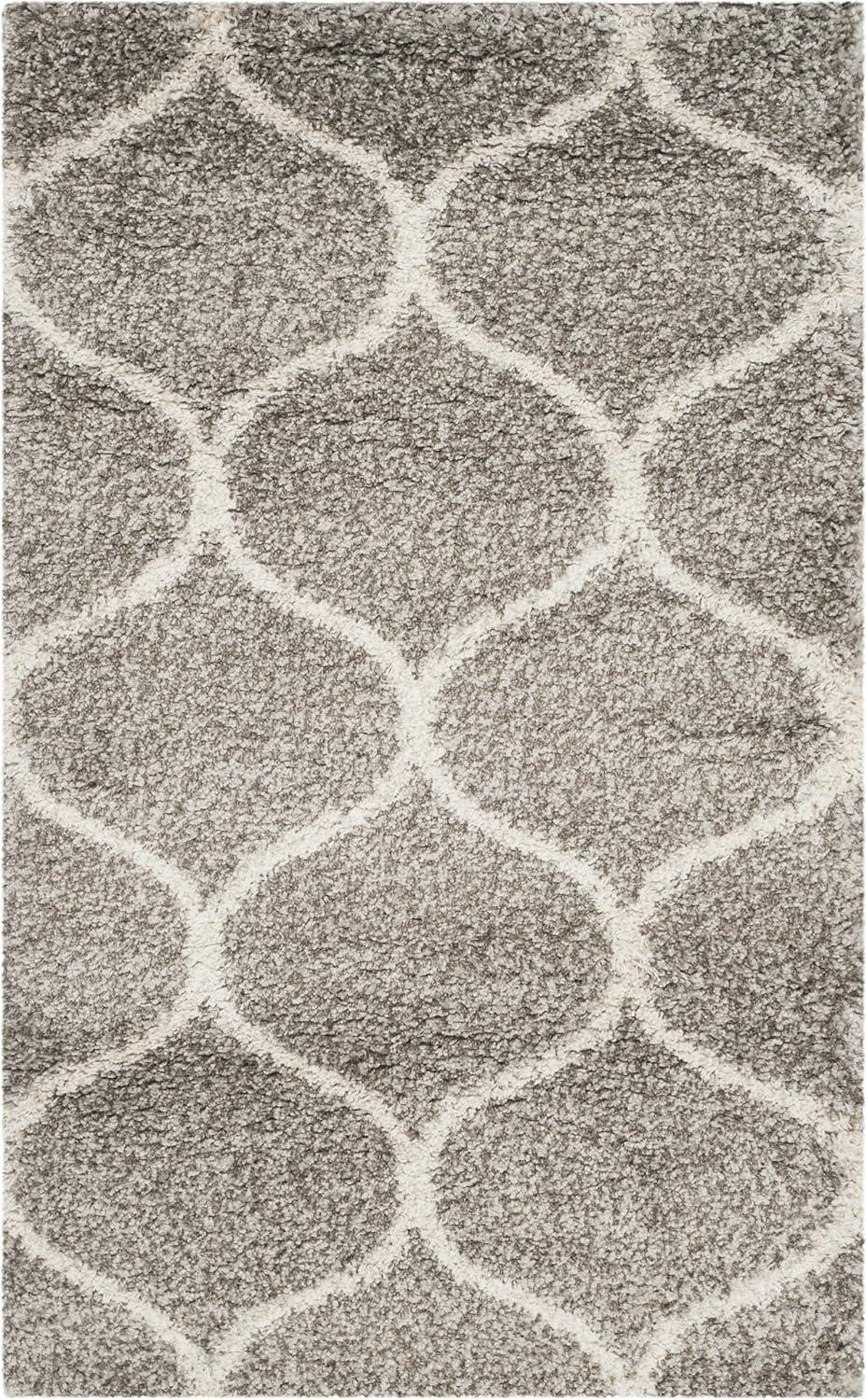 image:imageSAFAVIEH Hudson Shag Collection Area Rug 53 x 76 Grey amp Ivory Moroccan Trellis Design NonShedding amp Easy Care 2inch Thick Ideal for High Traffic Areas in Living Room Bedroom SGH280BGreyIvory