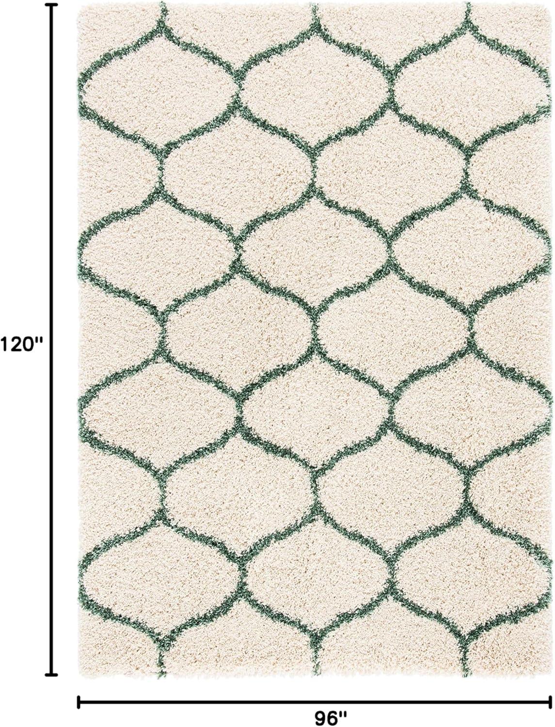 image:imageSAFAVIEH Hudson Shag Collection Area Rug 53 x 76 Grey amp Ivory Moroccan Trellis Design NonShedding amp Easy Care 2inch Thick Ideal for High Traffic Areas in Living Room Bedroom SGH280BIvoryGreen