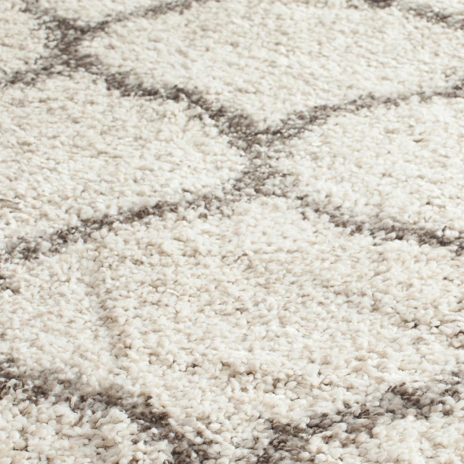 image:imageSAFAVIEH Hudson Shag Collection Area Rug 53 x 76 Grey amp Ivory Moroccan Trellis Design NonShedding amp Easy Care 2inch Thick Ideal for High Traffic Areas in Living Room Bedroom SGH280BIvoryGrey
